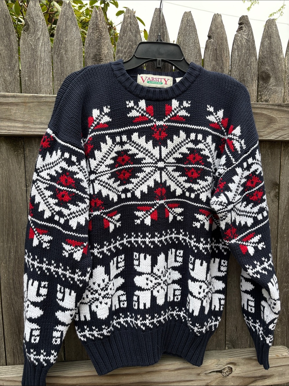 Varsity by Savile Row vintage medium cotton winter sweater!